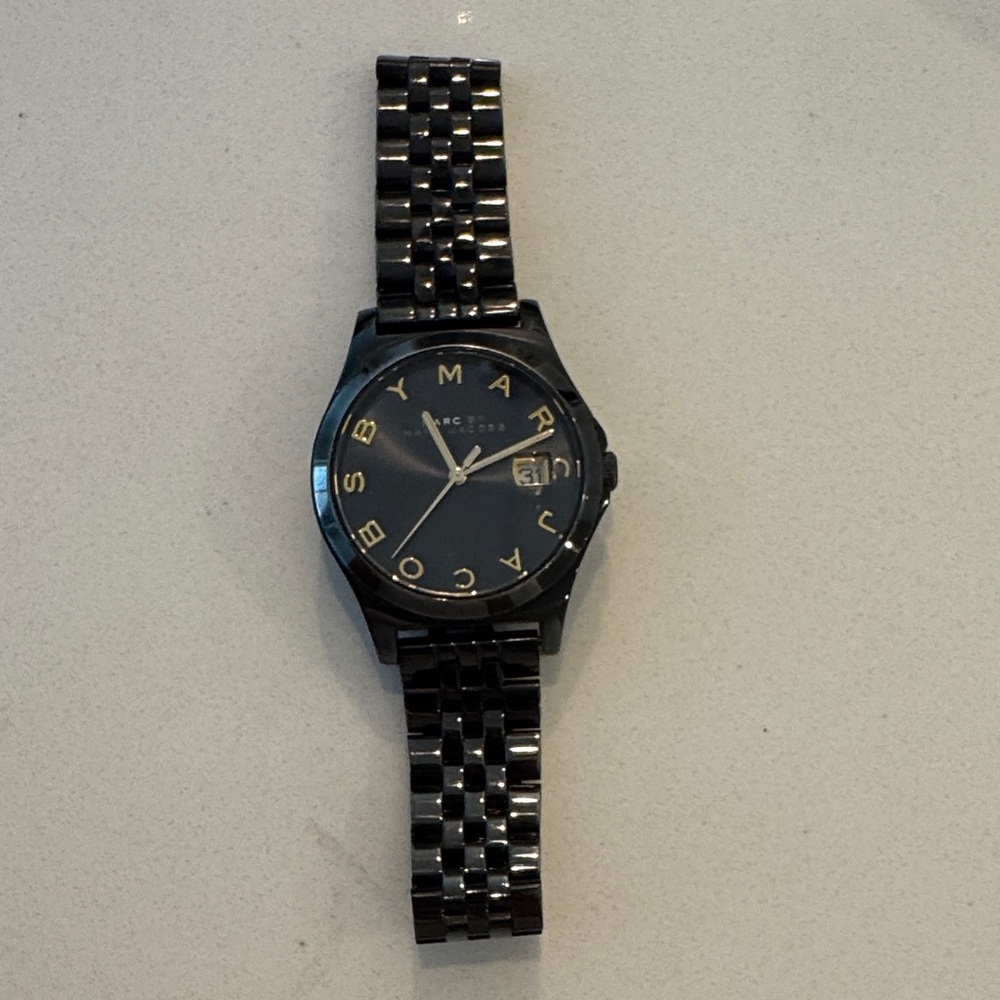 Marc Jacobs Black and Gold Watch